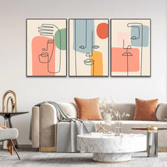 Boho Modern Contemporary Frame Painting & Wall Arts Set of 3 - All India Decor