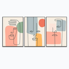 Boho Modern Contemporary Frame Painting & Wall Arts Set of 3 - All India Decor