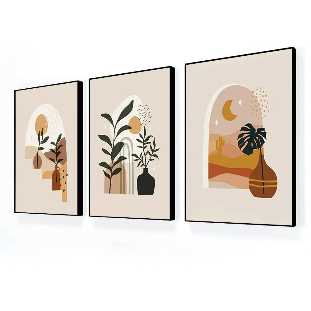 Unique Boho Wall Art for Home and Office Decor Set of 3 - All India Decor