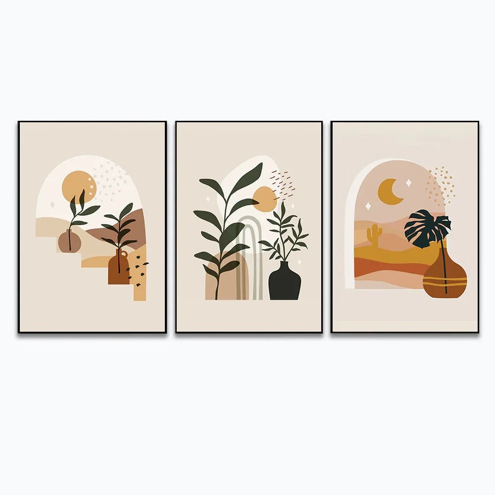 Unique Boho Wall Art for Home and Office Decor Set of 3 - All India Decor