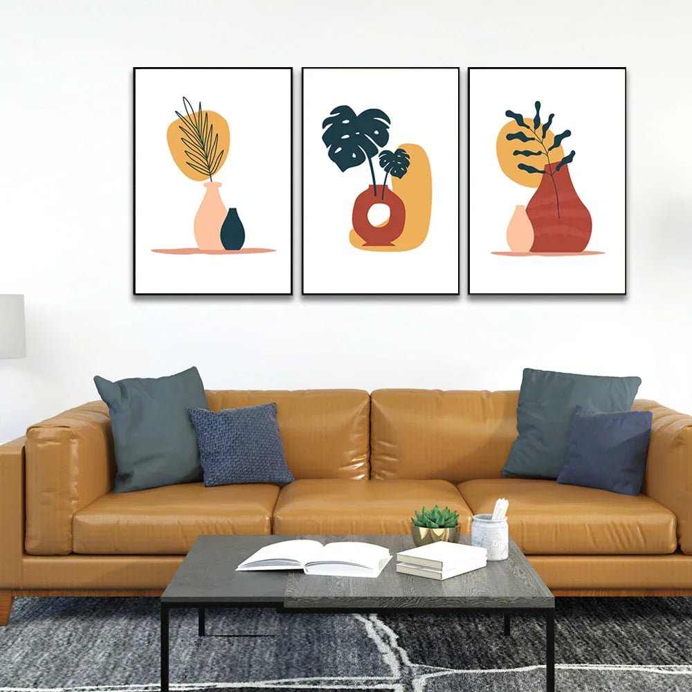 Boho Art Home Decoration Wall Minimalist Set Of 3 - All India Decor