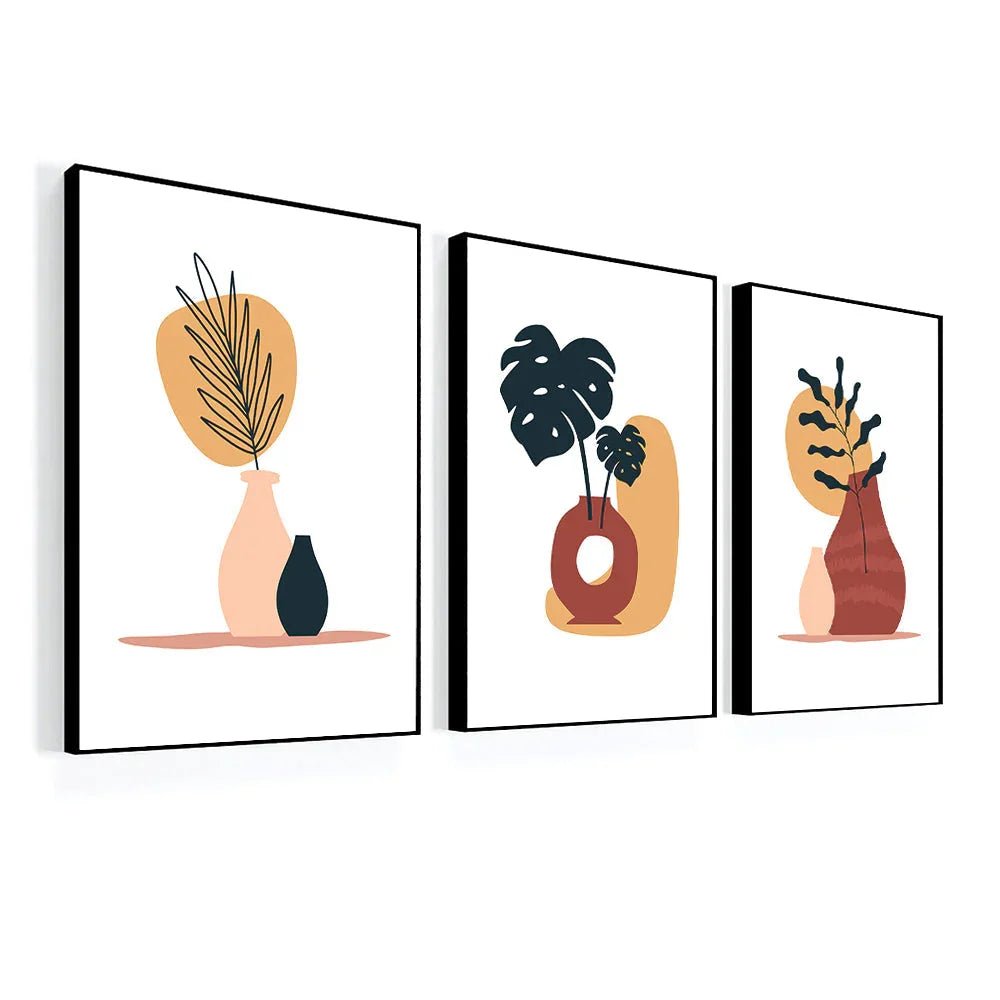 Boho Art Home Decoration Wall Minimalist Set Of 3 - All India Decor