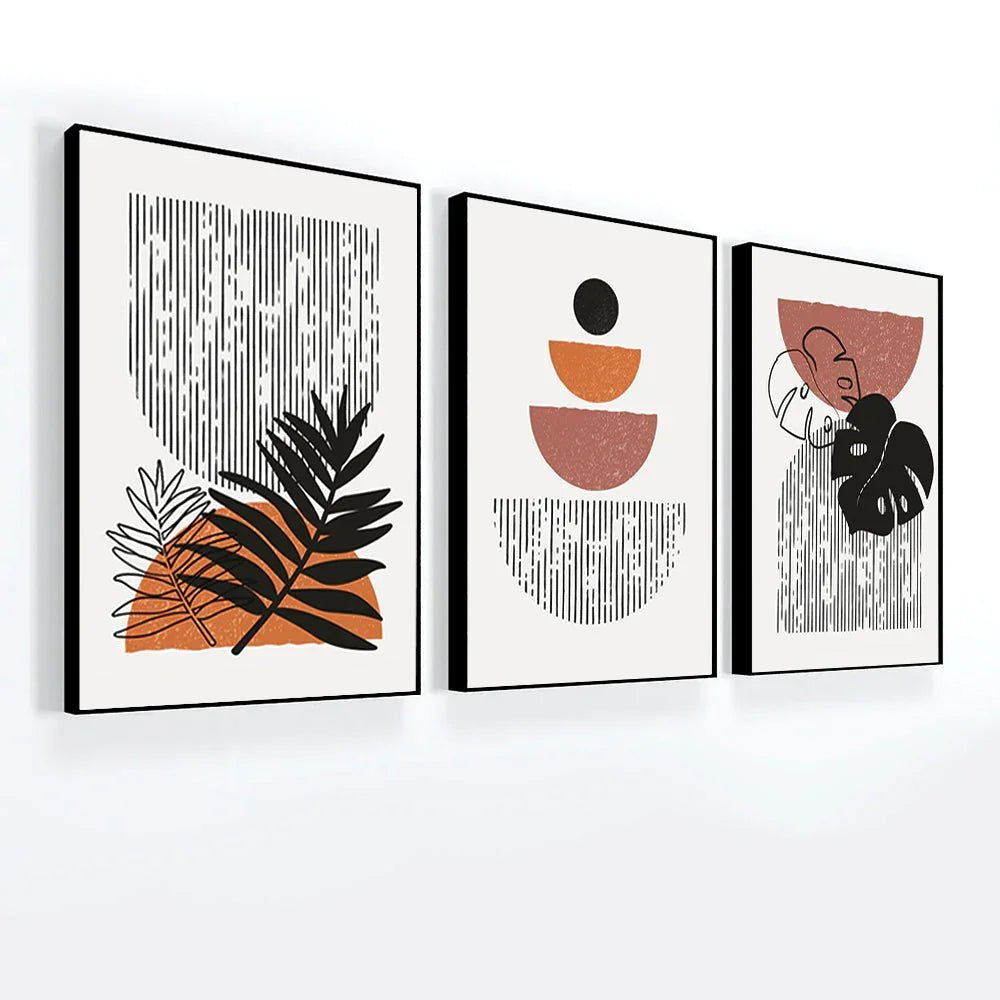 Boho Aesthetic Wall Painting For Living Room Set of 3 - All India Decor