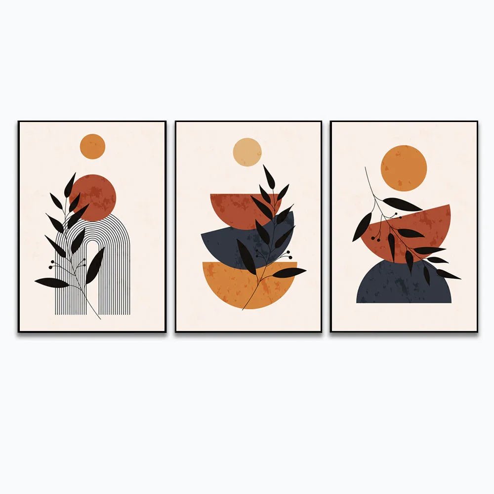 Modern Poster Minimal in Boho Style for Wall Art for Wall Decoration Set of 3 - All India Decor