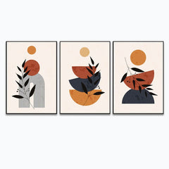 Modern Poster Minimal in Boho Style for Wall Art for Wall Decoration Set of 3 - All India Decor