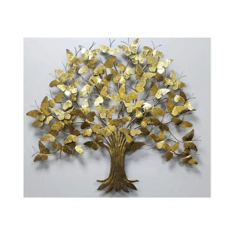 Butterfly Tree Metal Wall Art – Elegant Nature - Inspired Living Room Décor - All India Decor