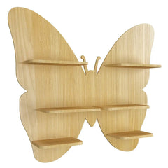 Butterfly Shape Backlit Wood Wall Shelf / Book Shelf / Night Light - All India Decor