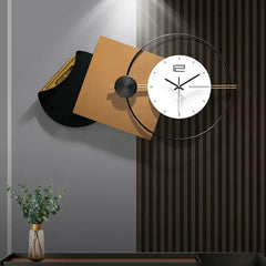 Modern Black & Brown Wall Clock - All India Decor