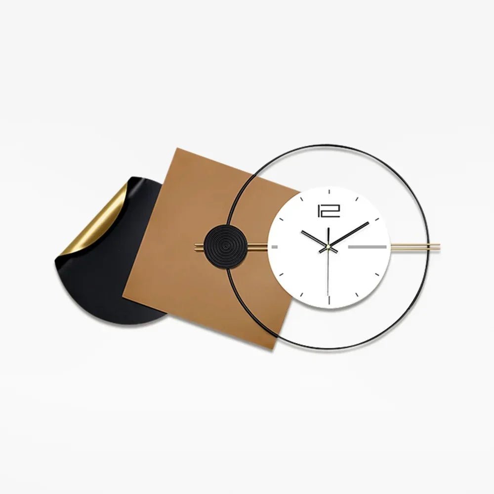 Modern Black & Brown Wall Clock - All India Decor
