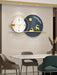 Modern wall clock with deer design on a dining room wall