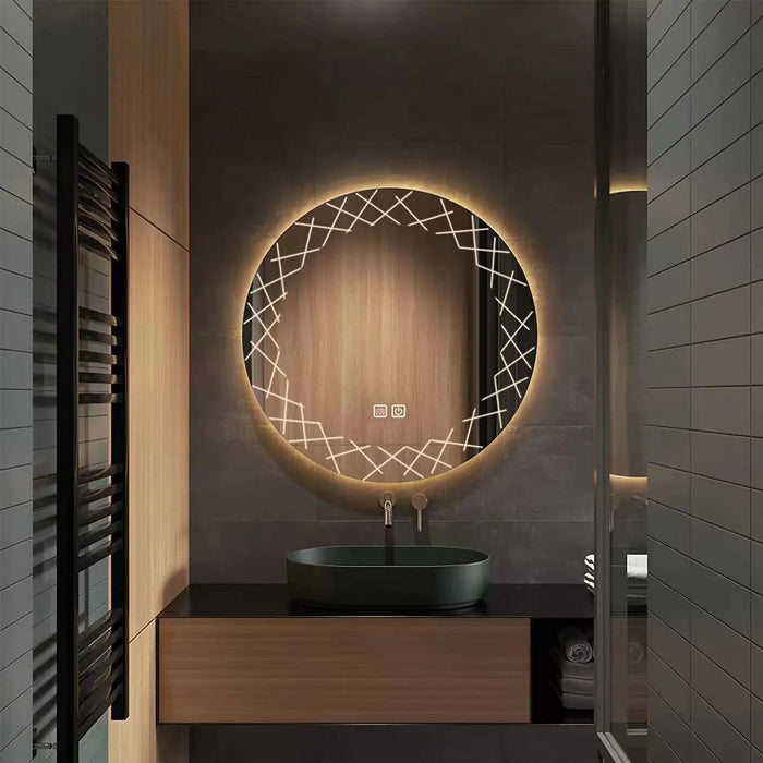 bathroom circular led mirror 
