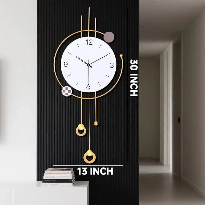 Golden Abstract Clock for Wall - All India Decor
