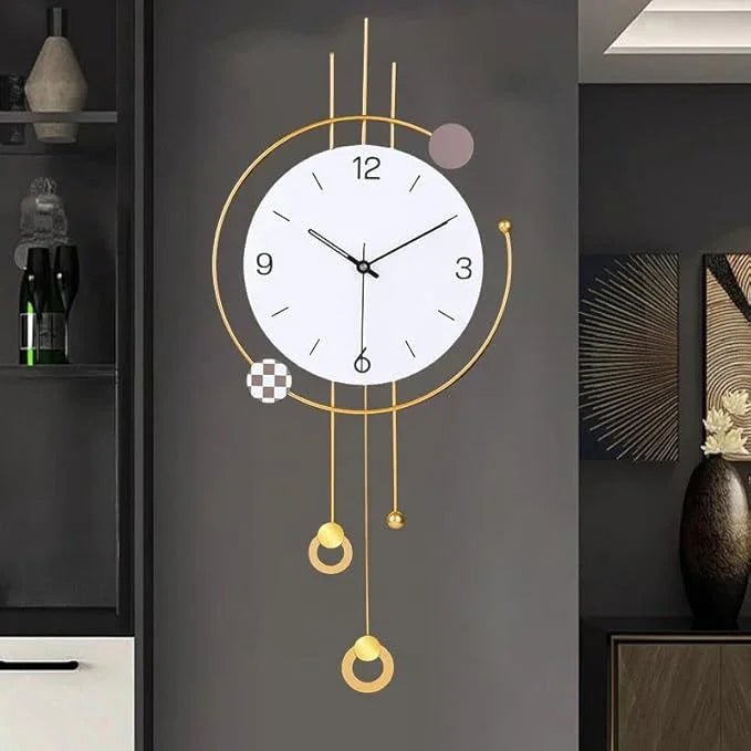 Golden Abstract Clock for Wall - All India Decor