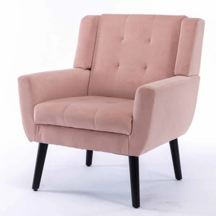 peach velvet armchair
