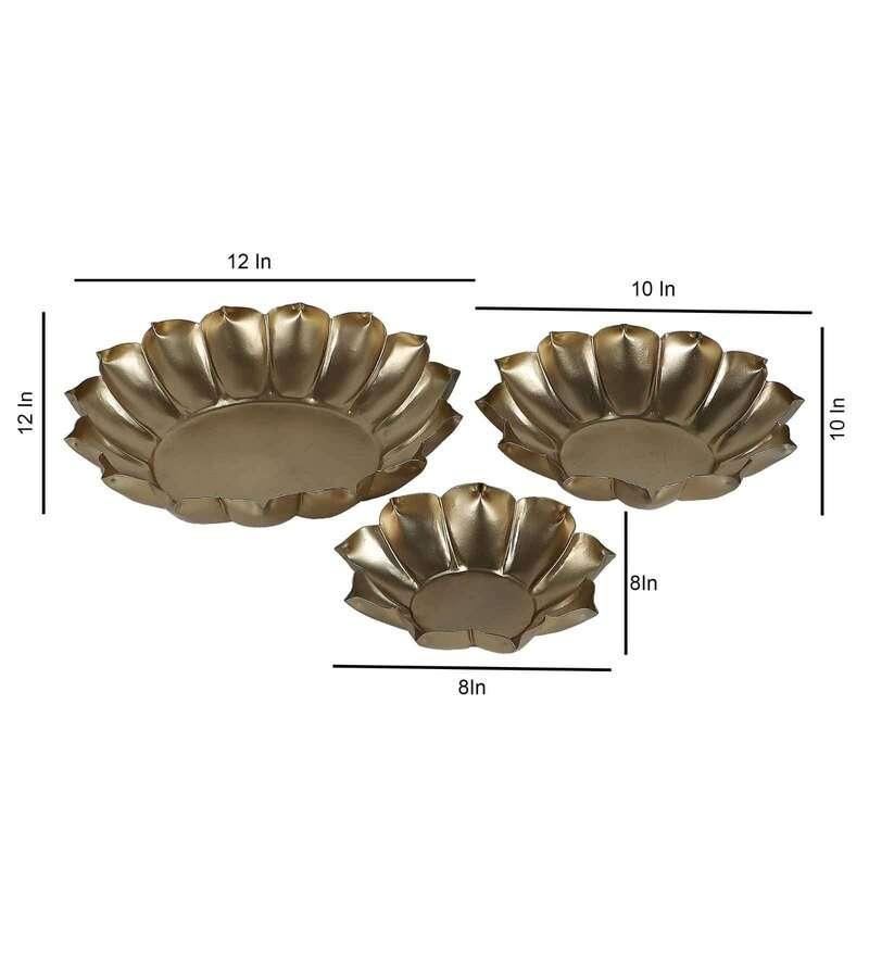 Iron Lotus Urli Set of 3 - All India Decor