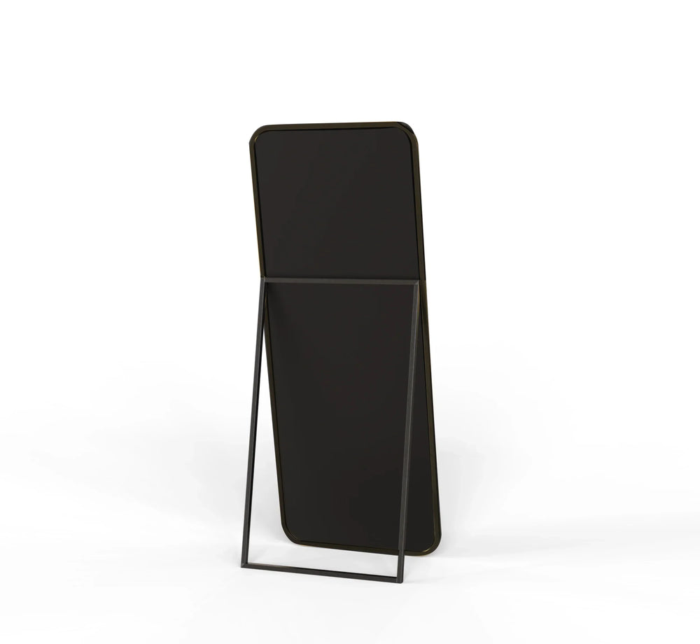 Mile Metal Floor Mirror with Stand (Bold Black) - All India Decor
