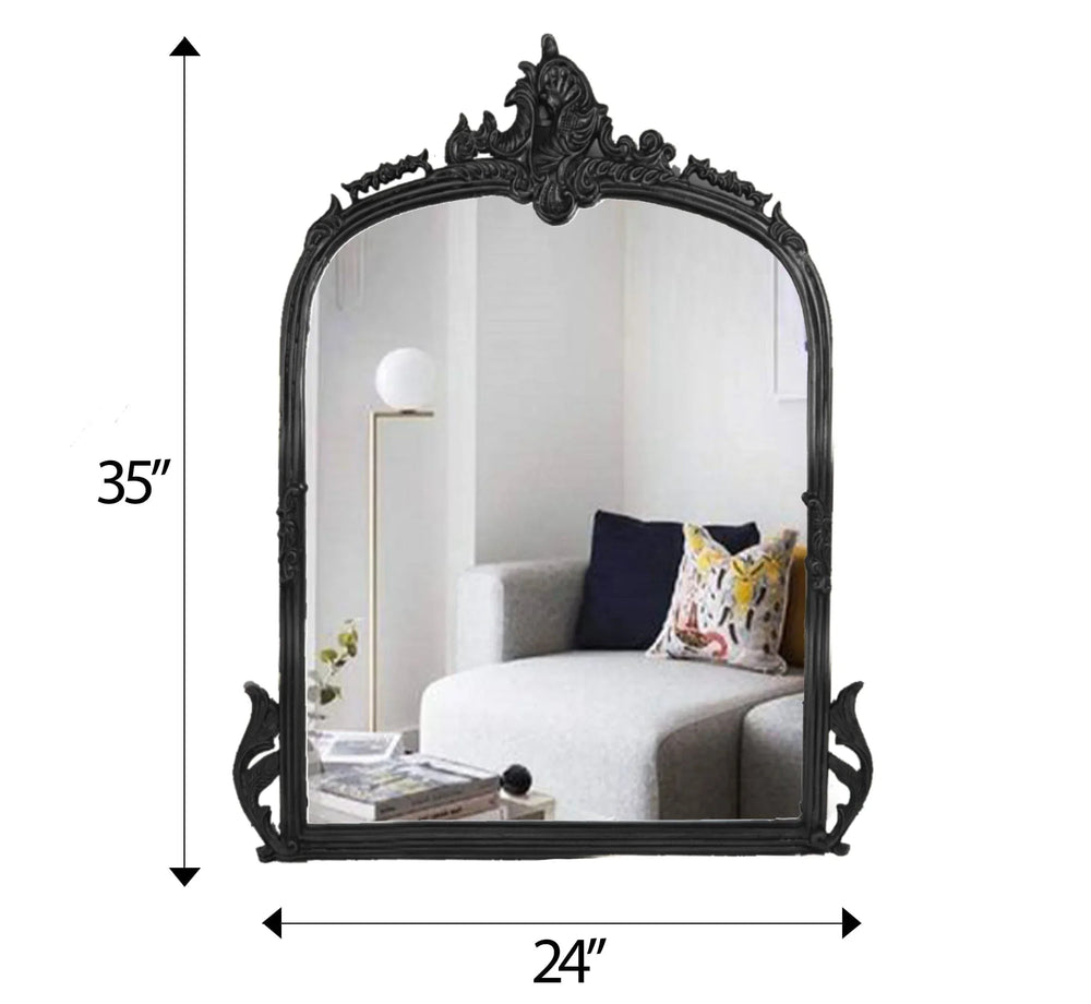 Victorian Arched Wall Mirror (Bold Black) - All India Decor