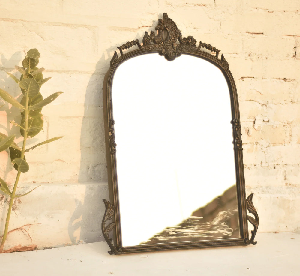 Victorian Arched Wall Mirror (Bold Black) - All India Decor