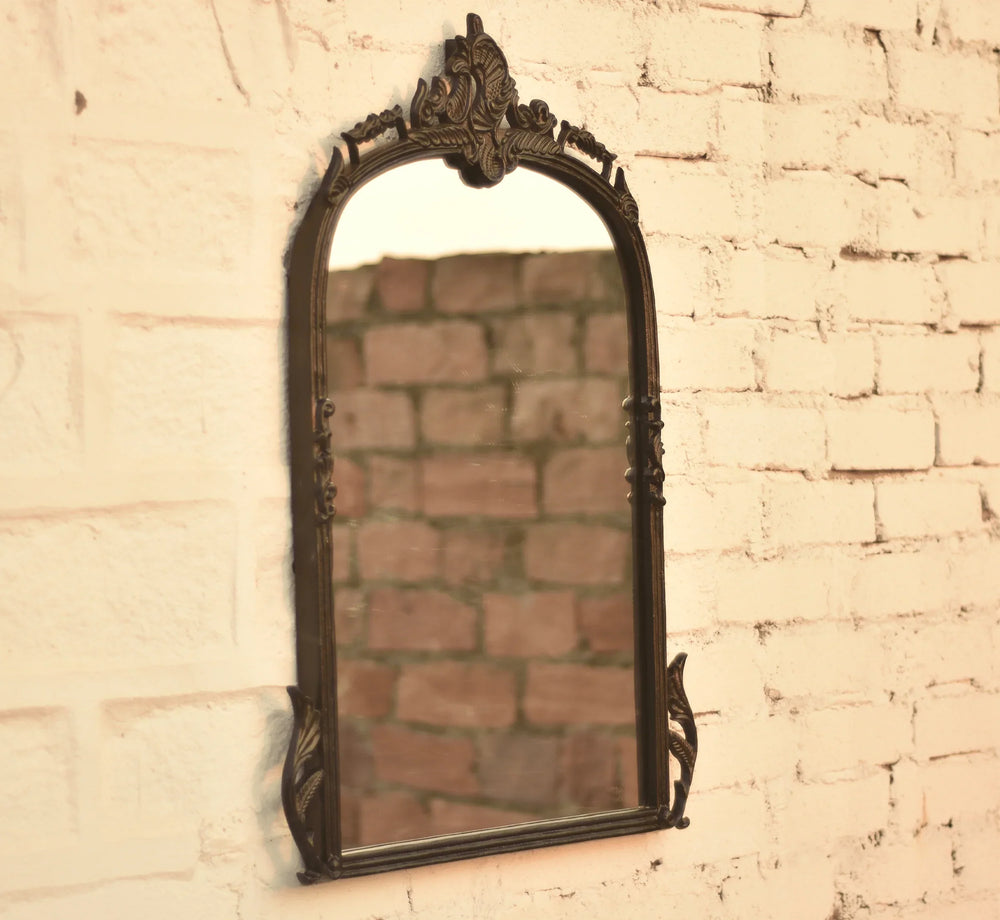 Victorian Arched Wall Mirror (Bold Black) - All India Decor