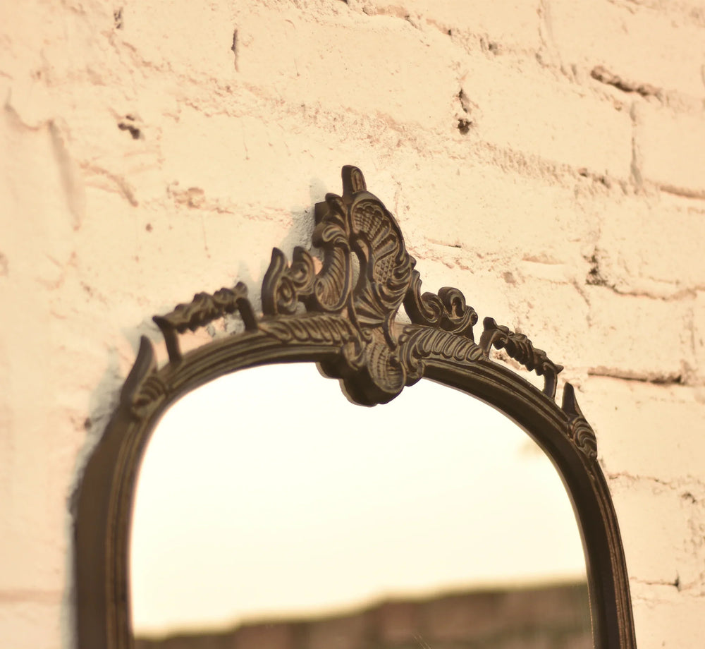 Victorian Arched Wall Mirror (Bold Black) - All India Decor