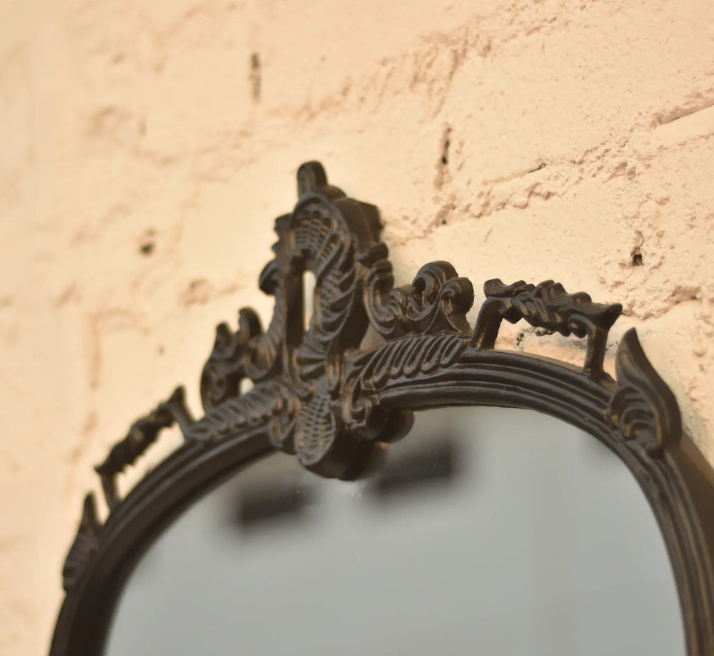 Victorian Arched Wall Mirror (Bold Black) - All India Decor