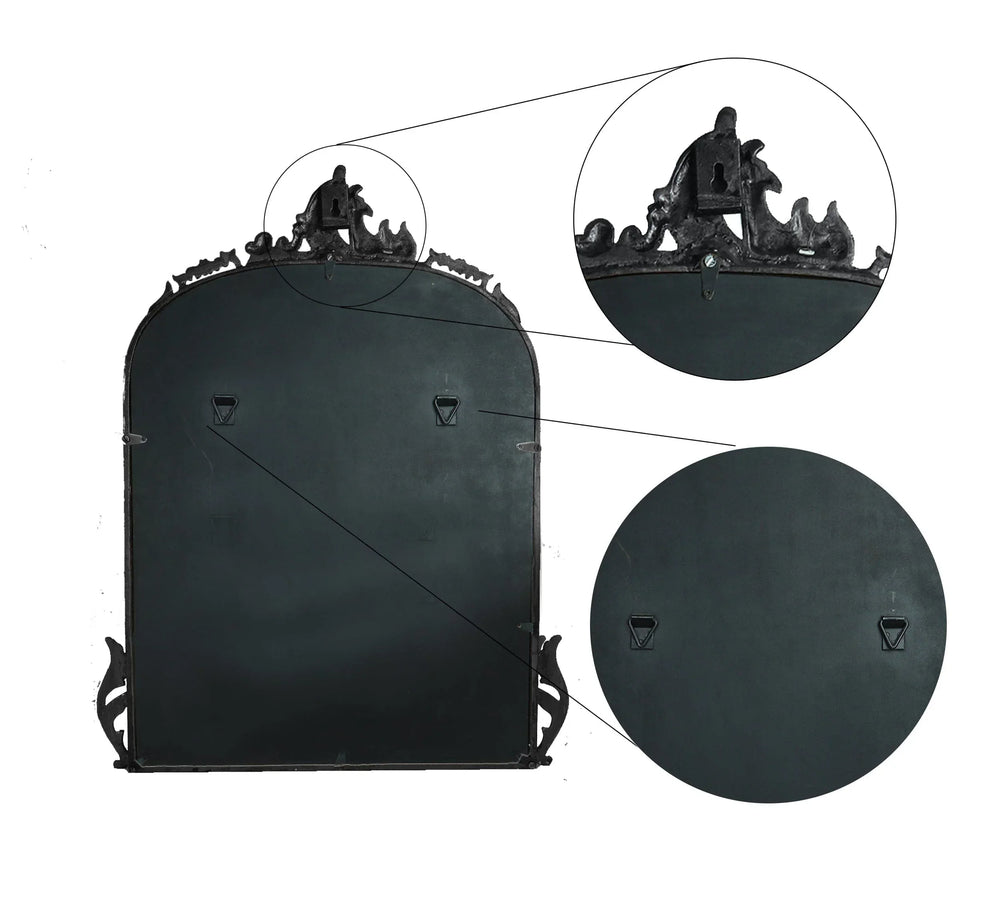 Victorian Arched Wall Mirror (Bold Black) - All India Decor