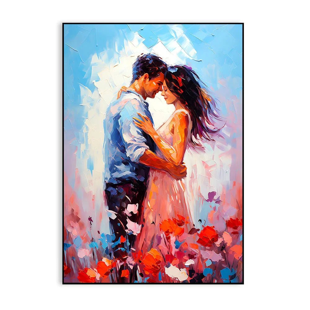 Beautiful Romantic Couple Wall Art Print Romantic Artwork on Canvas Wall Paintings - All India Decor