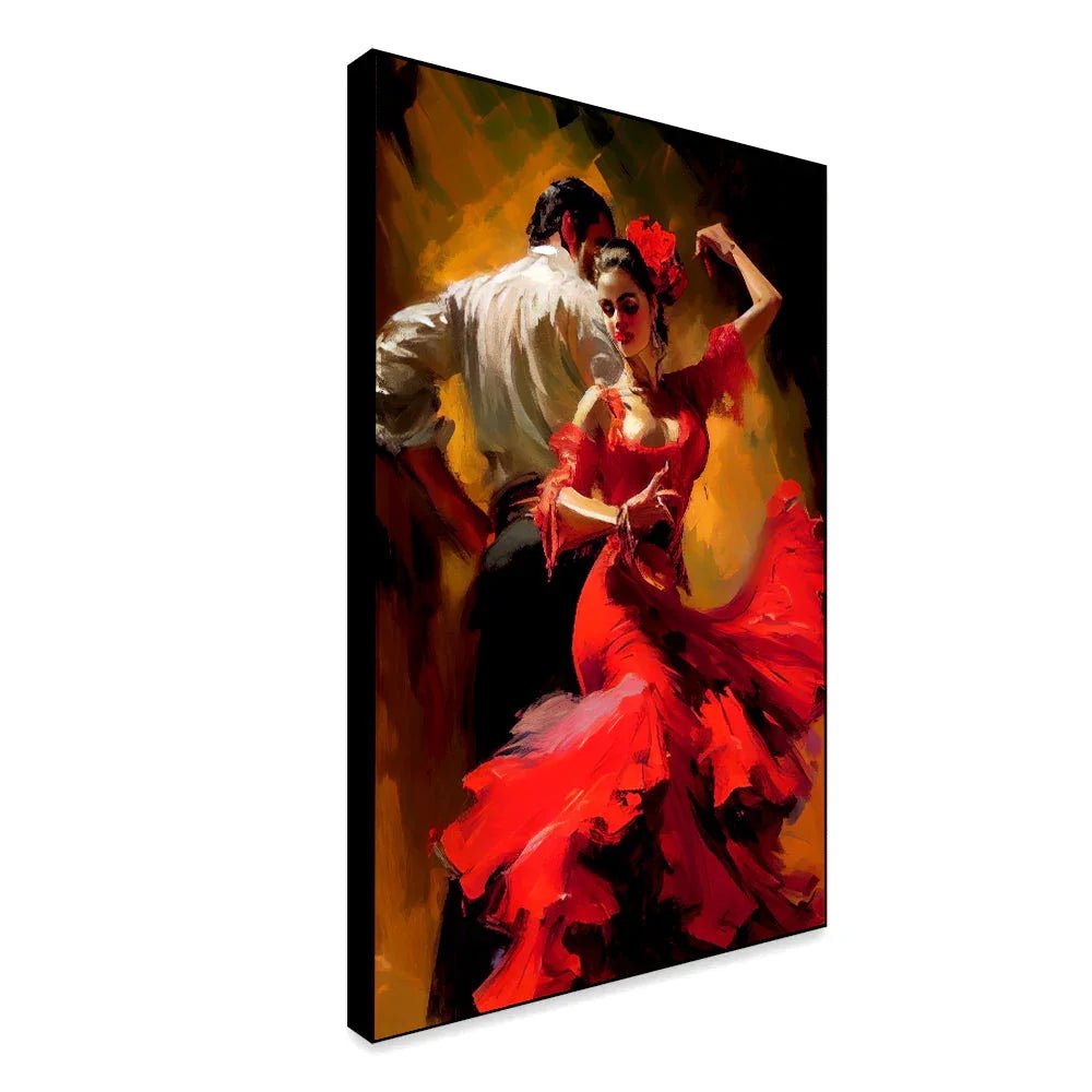 Couple Of Dancers in Dance Motion Premium Canvas Wall Paintings & Arts - All India Decor