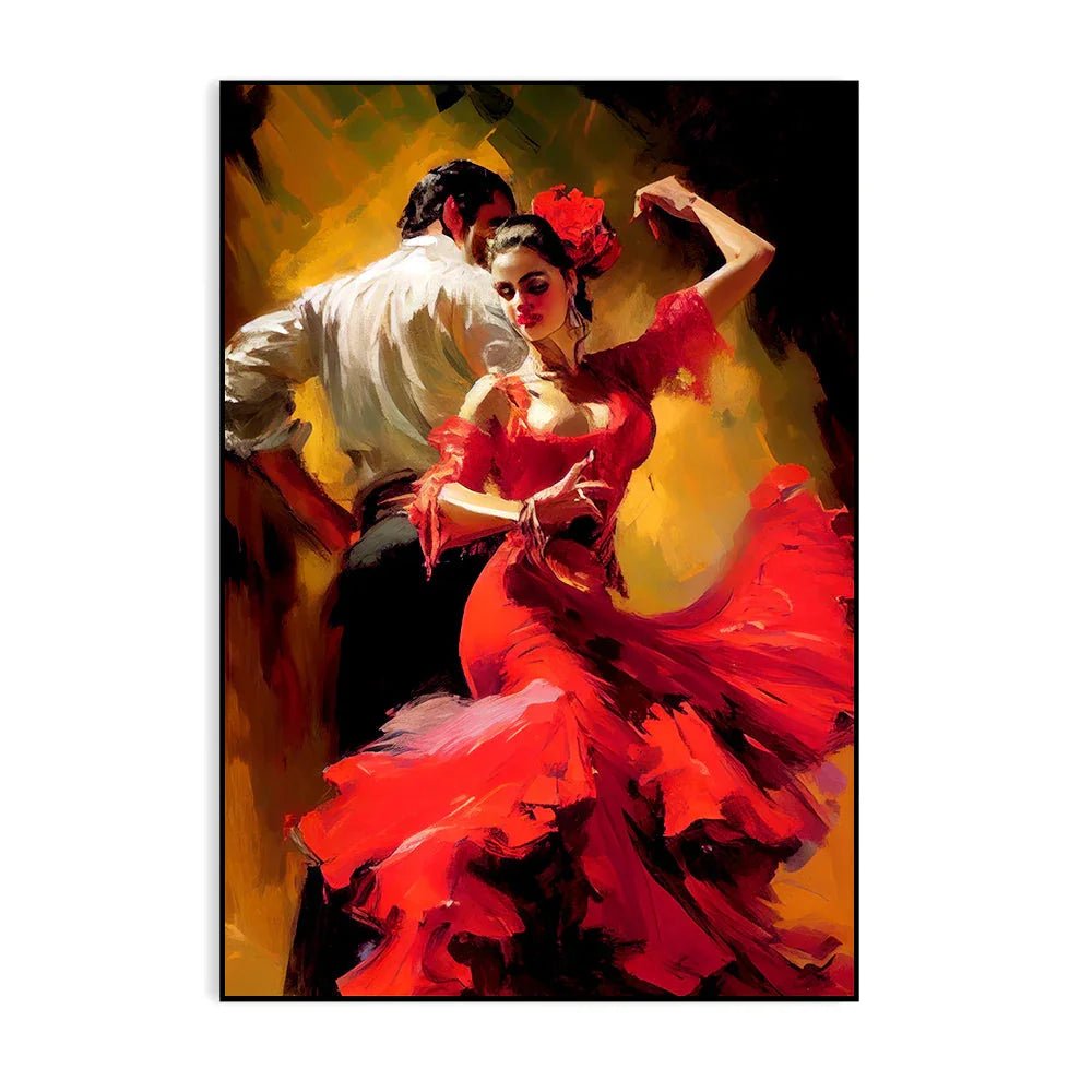 Couple Of Dancers in Dance Motion Premium Canvas Wall Paintings & Arts - All India Decor
