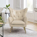 cream leather accent chair