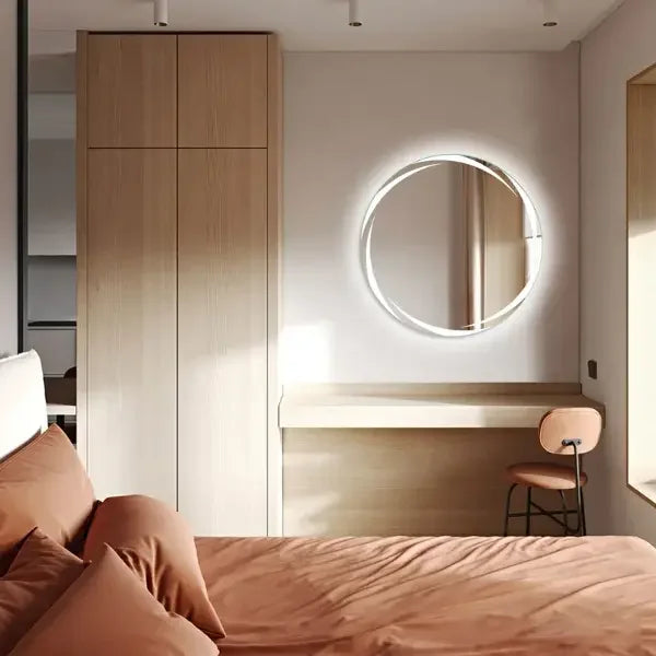 round illuminated mirror