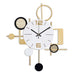 Decorative wall clock with geometric design on a white background
