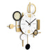 Decorative wall clock with geometric design on a white background