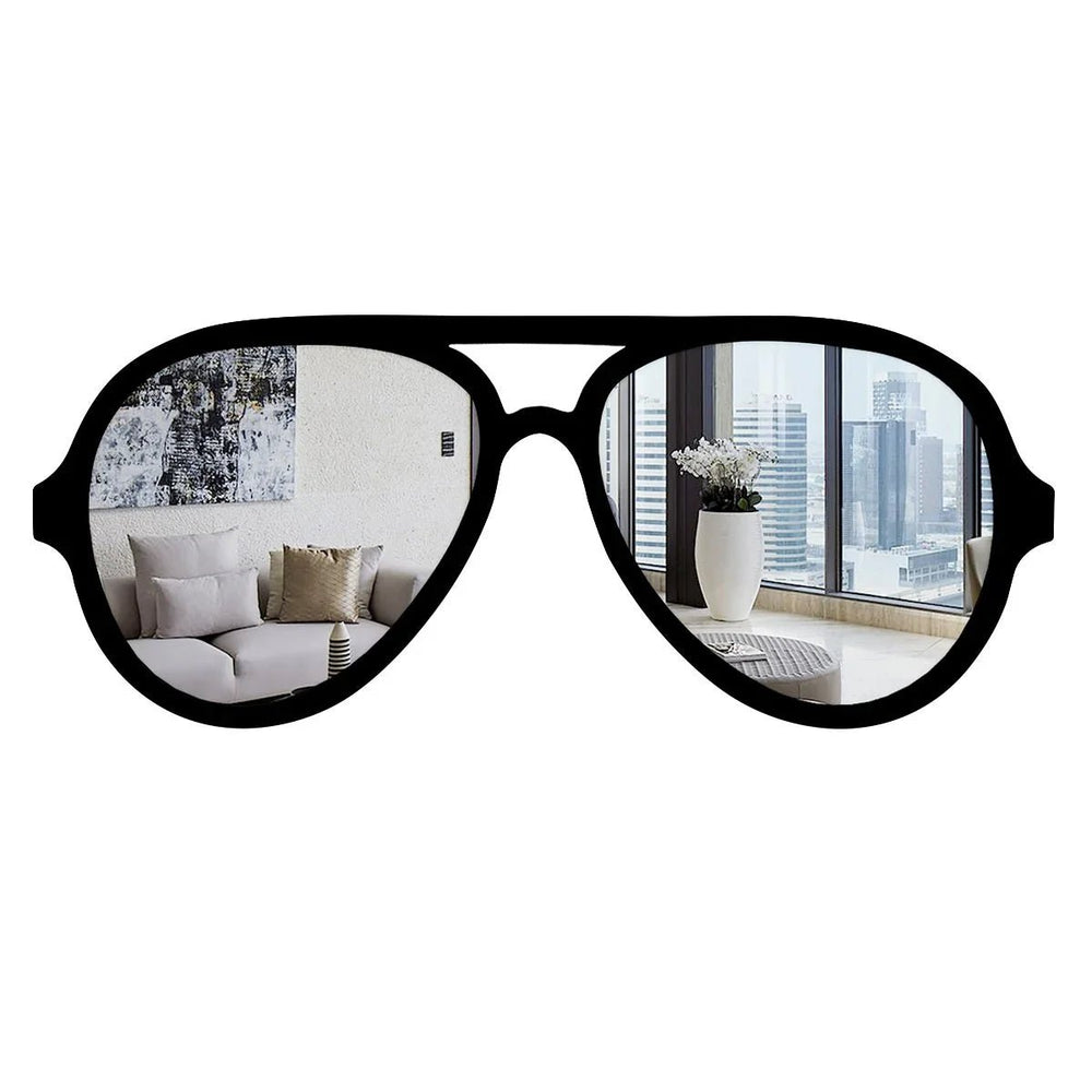 Beautiful Decorative Sunglasses Shape Wall Mirror With Black Finish Frame - All India Decor