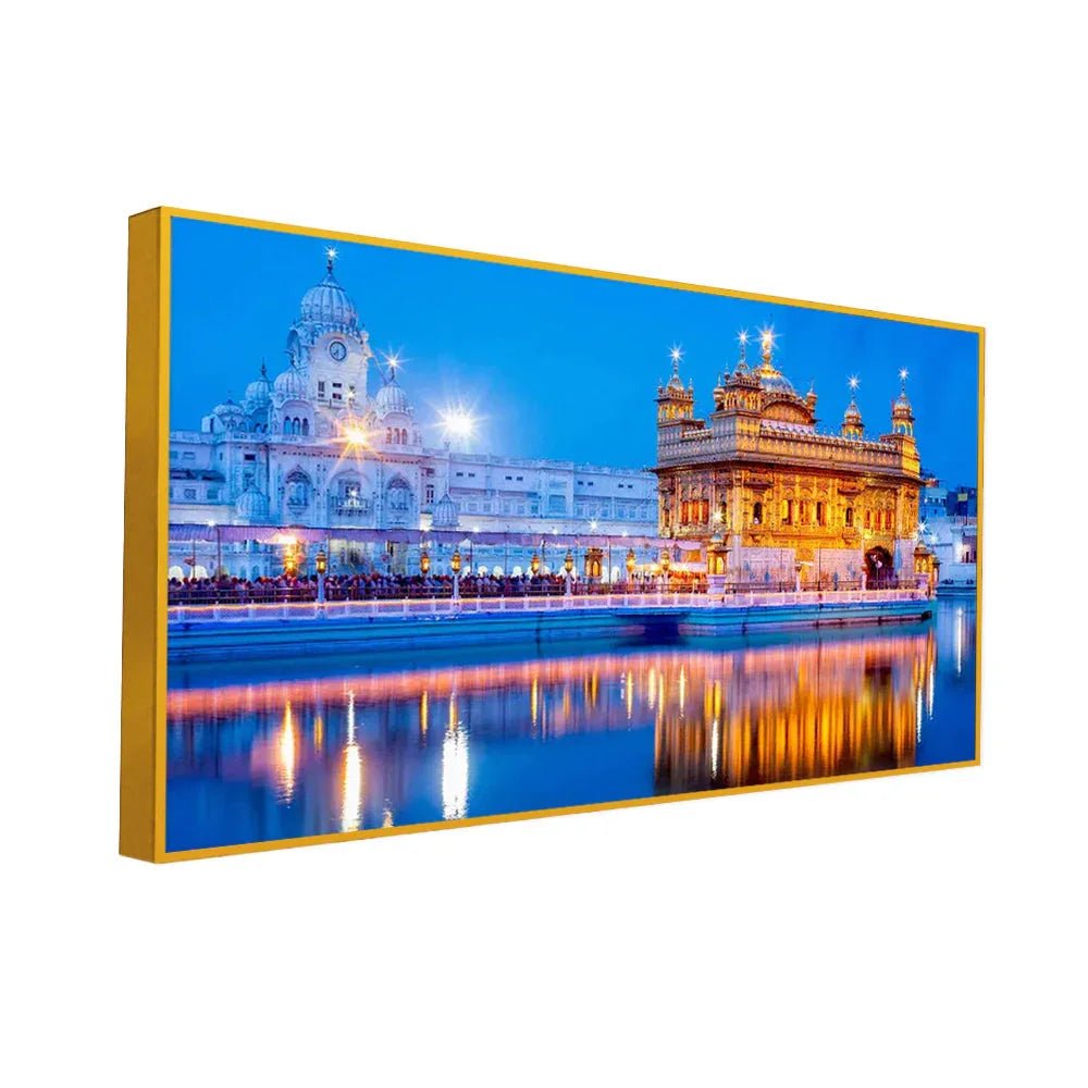 Golden Temple Design Canvas Printed Painting - All India Decor