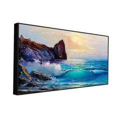 Beautiful Seascape with Sunrise Canvas Printed Wall Paintings & Wall Art - All India Decor