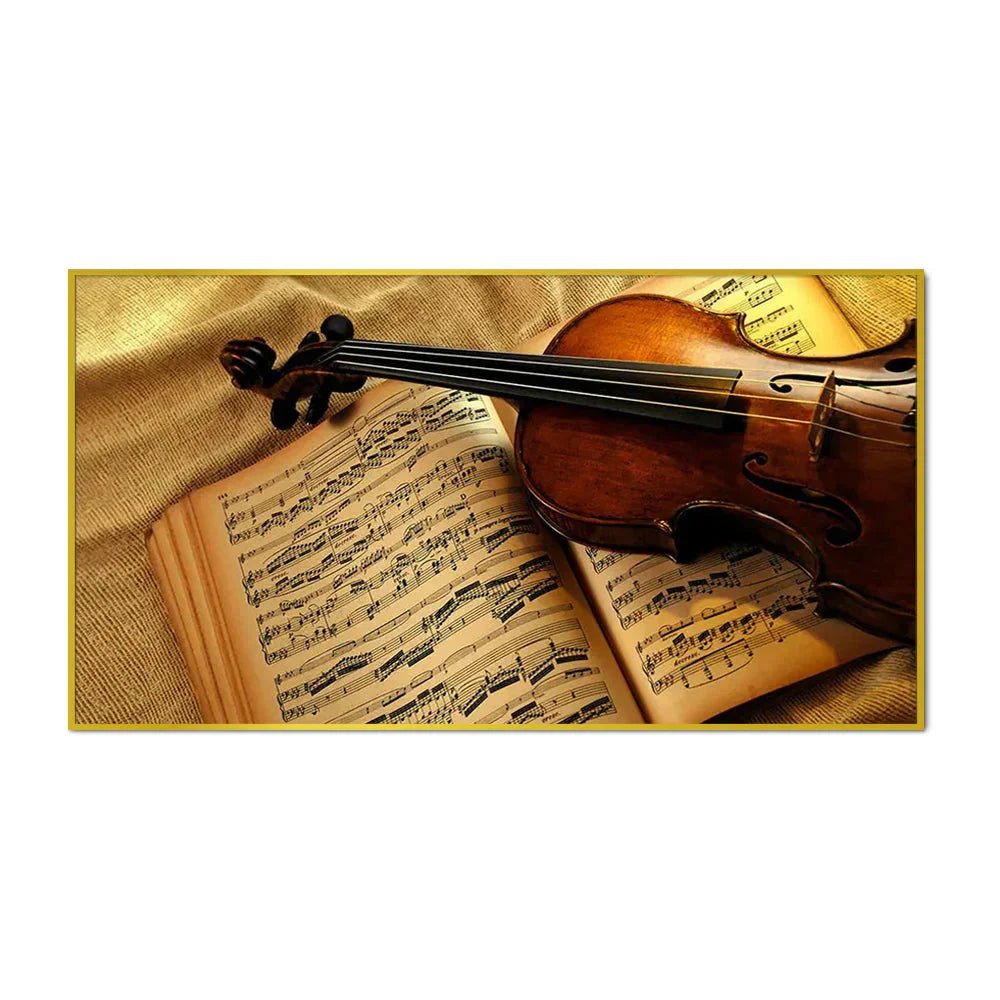 Villon with Music Notes Canvas Big Panoramic Wall Painting - All India Decor