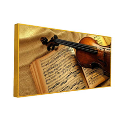 Villon with Music Notes Canvas Big Panoramic Wall Painting - All India Decor