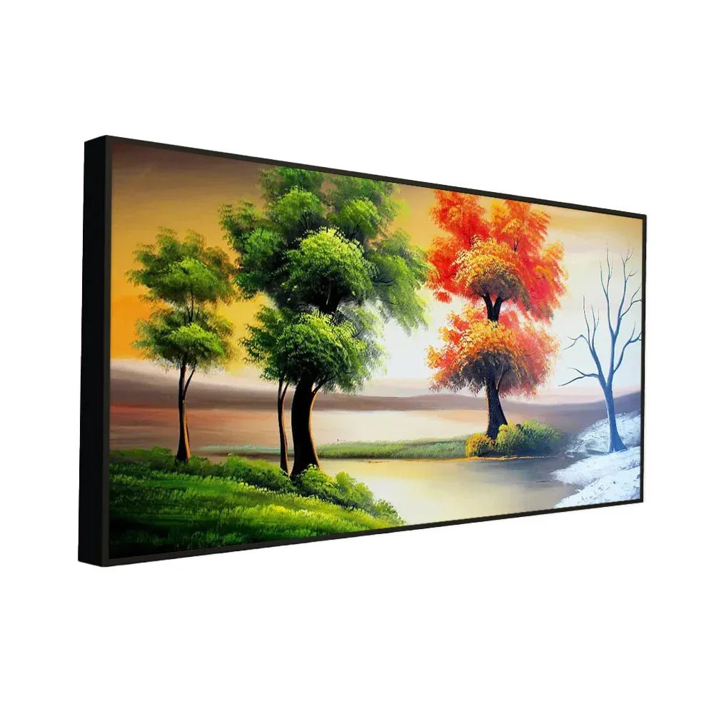 Beautiful Nature Scenery Canvas Wall Painting Big Panoramic - All India Decor