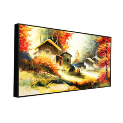 Outhouse In Forest Scenery Canvas Painting