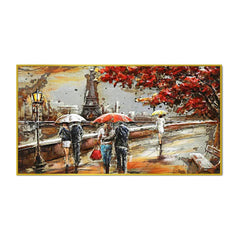 Romantic Couple in Paris Canvas Art Wall Painting - All India Decor