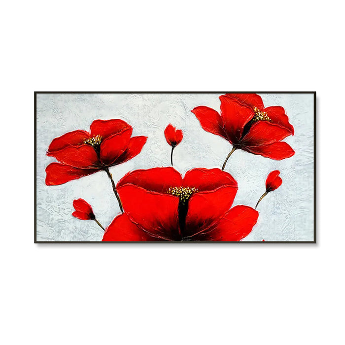 Beautiful Red Flower Wide Format Canvas Print  Wall Painting