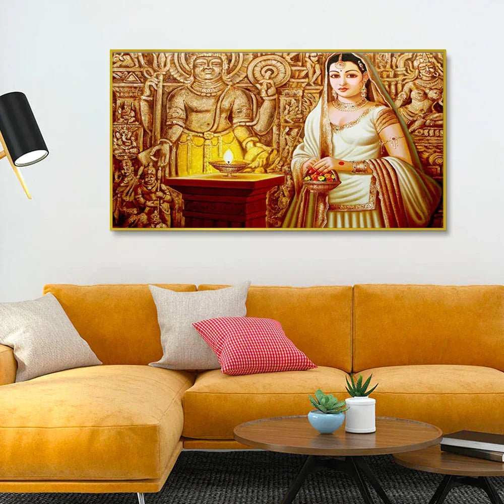 Majestic Indian Princess Canvas Painting - All India Decor