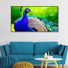 Beautiful Peacock Big Panoramic Canvas Wall Painting - All India Decor