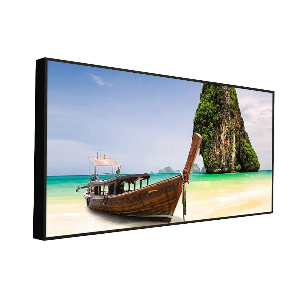 House Boat and Lake Scenery Canvas Painting - All India Decor