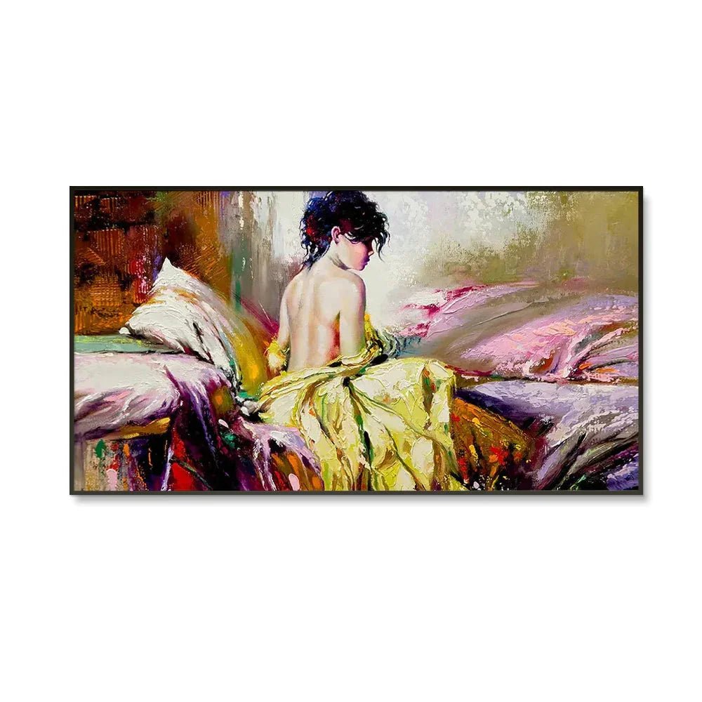 Beautiful Lady Charming Retro Canvas Art with Wall Painting - All India Decor