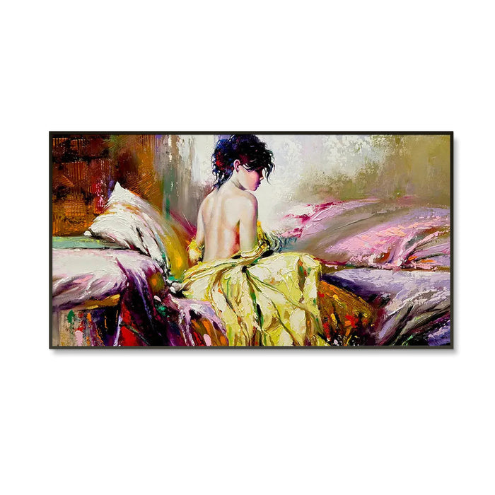 Beautiful Lady Charming Retro Canvas Art with  Wall Painting