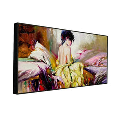 Beautiful Lady Charming Retro Canvas Art with Wall Painting - All India Decor