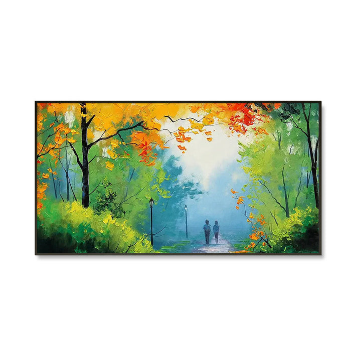 Walk in The Park Relaxing Big Panoramic Canvas  Wall Painting