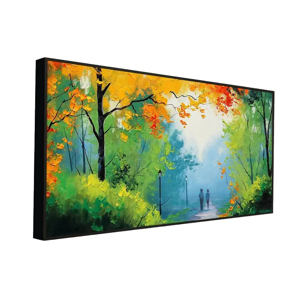 Walk in The Park Relaxing Big Panoramic Canvas Wall Painting - All India Decor